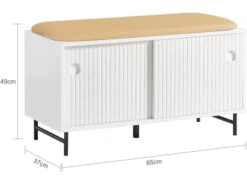 Banc à Chaussures, Banc De Rangement, Meuble Bas Entrée Sur Pieds Avec Coussin Rembourré, FSR116-W -Meilleur Meubles Magasin meuble de rangement 19201663