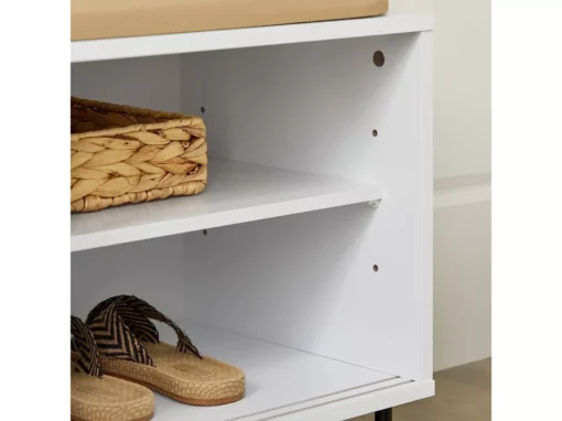 Banc à Chaussures, Banc De Rangement, Meuble Bas Entrée Sur Pieds Avec Coussin Rembourré, FSR116-W -Meilleur Meubles Magasin meuble de rangement 19201665