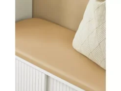 Banc à Chaussures, Banc De Rangement, Meuble Bas Entrée Sur Pieds Avec Coussin Rembourré, FSR116-W -Meilleur Meubles Magasin meuble de rangement 19201673