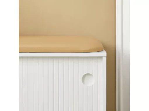 Banc à Chaussures, Banc De Rangement, Meuble Bas Entrée Sur Pieds Avec Coussin Rembourré, FSR116-W -Meilleur Meubles Magasin meuble de rangement 19201675
