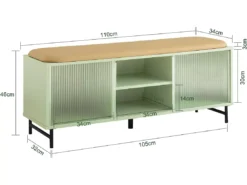 Banc De Rangement à Chaussure, Commode à Chaussure, Meuble Bas Entrée, Banquette, FSR115-GR -Meilleur Meubles Magasin meuble de rangement 19201683