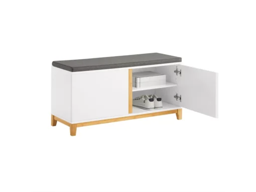Banc À Chaussures Banc De Rangement Meuble À Chaussures D'entrée Avec Siège Rembourré, FSR117-W -Meilleur Meubles Magasin meuble de rangement 19201699