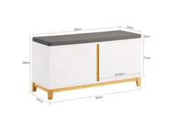 Banc À Chaussures Banc De Rangement Meuble À Chaussures D'entrée Avec Siège Rembourré, FSR117-W -Meilleur Meubles Magasin meuble de rangement 19201703