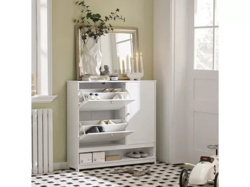 Armoire à Chaussures Meuble De Rangement à Chaussures Commode à Chaussures Avec 1 Porte, FSR114-W -Meilleur Meubles Magasin meuble de rangement 19201721