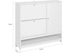 Armoire à Chaussures Meuble De Rangement à Chaussures Commode à Chaussures Avec 1 Porte, FSR114-W -Meilleur Meubles Magasin meuble de rangement 19201723