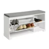 Banc À Chaussures Meuble À Chaussures Meuble D’entrée Avec Coussin, 2 Compartiments, Fsr119-w -Meilleur Meubles Magasin meuble de rangement 19202099