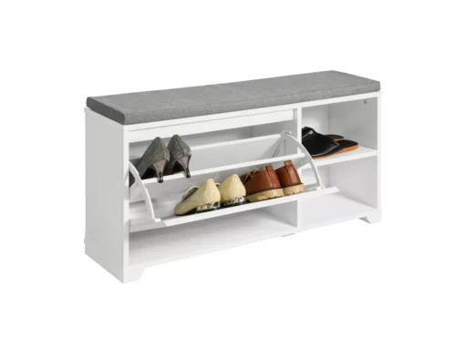 Banc À Chaussures Meuble À Chaussures Meuble D’entrée Avec Coussin, 2 Compartiments, Fsr119-w -Meilleur Meubles Magasin meuble de rangement 19202099