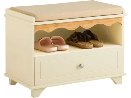 Banc De Rangement, Meuble D'entrée, Banc à Chaussures, Rembourré, 1 Étagère Et 1 Tiroir, FSR123-MI -Meilleur Meubles Magasin meuble de rangement 19202461