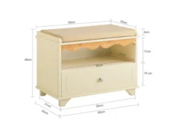 Banc De Rangement, Meuble D'entrée, Banc à Chaussures, Rembourré, 1 Étagère Et 1 Tiroir, FSR123-MI -Meilleur Meubles Magasin meuble de rangement 19202465