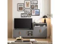 Meuble à Chaussures, Meuble Bas D'Entrée, Meuble TV, Meuble De Rangement Sur Pieds, FSR130-HG -Meilleur Meubles Magasin meuble de rangement 19203087