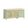Banc De Rangement Meuble Banc À Chaussures Avec 3 Tiroirs 1 Coussin Rembourré Et 2 Portes, Fsr129-gr -Meilleur Meubles Magasin meuble de rangement 19203149