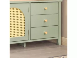 Banc De Rangement Meuble Banc À Chaussures Avec 3 Tiroirs 1 Coussin Rembourré Et 2 Portes, Fsr129-gr -Meilleur Meubles Magasin meuble de rangement 19203159