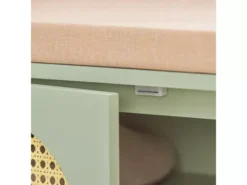 Banc De Rangement Meuble Banc À Chaussures Avec 3 Tiroirs 1 Coussin Rembourré Et 2 Portes, Fsr129-gr -Meilleur Meubles Magasin meuble de rangement 19203165