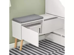 Meuble à Chaussures, Armoire à Chaussures Avec 1 Banc De Rangement Amovible Sur Pieds, FSR134-W -Meilleur Meubles Magasin meuble de rangement 19203181