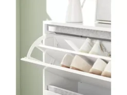 Meuble à Chaussures, Armoire à Chaussures Avec 1 Banc De Rangement Amovible Sur Pieds, FSR134-W -Meilleur Meubles Magasin meuble de rangement 19203185