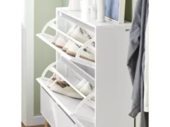 Meuble à Chaussures, Armoire à Chaussures Avec 1 Banc De Rangement Amovible Sur Pieds, FSR134-W -Meilleur Meubles Magasin meuble de rangement 19203187