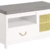 Banc De Rangement, Banc à Chaussures, Meuble D’Entrée Avec Coussin Rembourré Avec 1 Porte, FSR126-W -Meilleur Meubles Magasin meuble de rangement 19203209