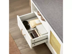 Banc De Rangement, Banc à Chaussures, Meuble D’Entrée Avec Coussin Rembourré Avec 1 Porte, FSR126-W 15 Banc De Rangement, Banc à Chaussures, Meuble D’Entrée Avec Coussin Rembourré Avec 1 Porte, FSR126-W -Meilleur Meubles Magasin meuble de rangement 19203215