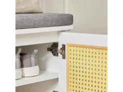 Banc De Rangement, Banc à Chaussures, Meuble D’Entrée Avec Coussin Rembourré Avec 1 Porte, FSR126-W 16 Banc De Rangement, Banc à Chaussures, Meuble D’Entrée Avec Coussin Rembourré Avec 1 Porte, FSR126-W -Meilleur Meubles Magasin meuble de rangement 19203217