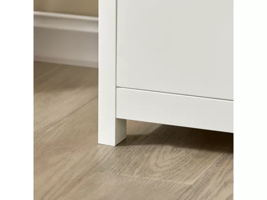 Banc De Rangement, Banc à Chaussures, Meuble D’Entrée Avec Coussin Rembourré Avec 1 Porte, FSR126-W 9 Banc De Rangement, Banc à Chaussures, Meuble D’Entrée Avec Coussin Rembourré Avec 1 Porte, FSR126-W – Image 7