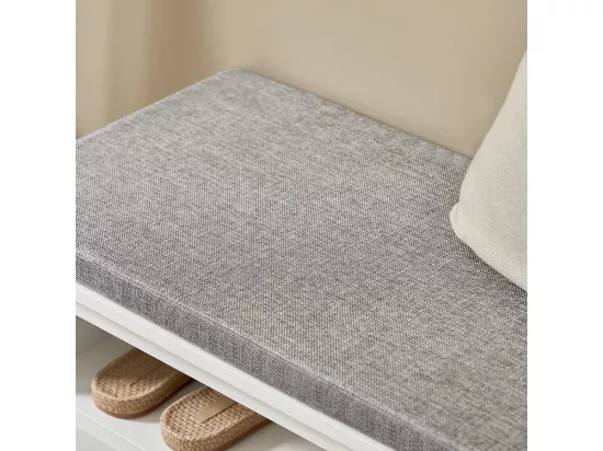 Banc De Rangement, Banc à Chaussures, Meuble D’Entrée Avec Coussin Rembourré Avec 1 Porte, FSR126-W 11 Banc De Rangement, Banc à Chaussures, Meuble D’Entrée Avec Coussin Rembourré Avec 1 Porte, FSR126-W – Image 9