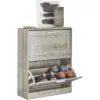 Armoire À Chaussures Avec 2 Abattants Pour Entrée Couloir, Effet Bois, Fsr137-hg -Meilleur Meubles Magasin meuble de rangement 19203617
