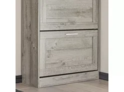 Armoire À Chaussures Avec 2 Abattants Pour Entrée Couloir, Effet Bois, Fsr137-hg -Meilleur Meubles Magasin meuble de rangement 19203627