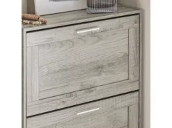Armoire À Chaussures Avec 2 Abattants Pour Entrée Couloir, Effet Bois, Fsr137-hg -Meilleur Meubles Magasin meuble de rangement 19203629
