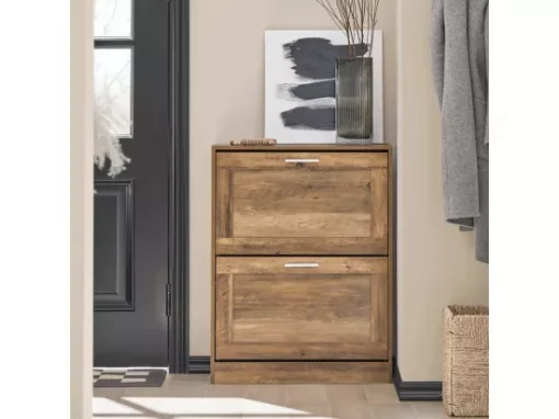 Armoire À Chaussures Commode À Chaussures Avec 2 Abattants Pour Entrée Couloir, Fsr137-f -Meilleur Meubles Magasin meuble de rangement 19203701