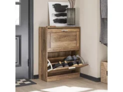 Armoire À Chaussures Commode À Chaussures Avec 2 Abattants Pour Entrée Couloir, Fsr137-f -Meilleur Meubles Magasin meuble de rangement 19203715