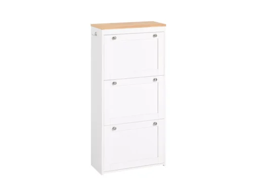 Meuble à Chaussures à 3 Abattants Meuble De Rangement à Chaussures Armoire à Chaussures, FSR144-WN -Meilleur Meubles Magasin meuble de rangement 19203737
