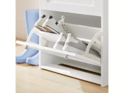 Meuble à Chaussures à 3 Abattants Meuble De Rangement à Chaussures Armoire à Chaussures, FSR144-WN -Meilleur Meubles Magasin meuble de rangement 19203749