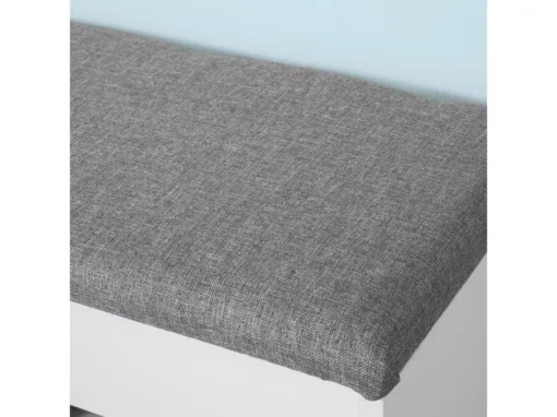 Banc De Rangement à Chaussures 2 étages AvecGrise Coussin Commode à Chaussures Blanc, FSR25-HG -Meilleur Meubles Magasin meuble de rangement 19203843