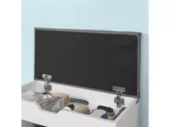Banc De Rangement à Chaussures 2 étages AvecGrise Coussin Commode à Chaussures Blanc, FSR25-HG -Meilleur Meubles Magasin meuble de rangement 19203847