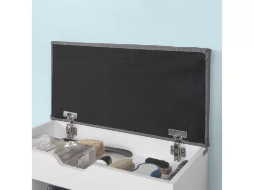 Banc De Rangement à Chaussures 2 étages AvecGrise Coussin Commode à Chaussures Blanc, FSR25-HG -Meilleur Meubles Magasin meuble de rangement 19203847