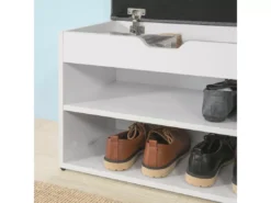 Banc De Rangement à Chaussures 2 étages AvecGrise Coussin Commode à Chaussures Blanc, FSR25-HG -Meilleur Meubles Magasin meuble de rangement 19203849