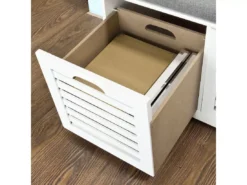 Banc De Rangement Avec Coussin Rembourré Et 2 Cubes, FSR23-K-W -Meilleur Meubles Magasin meuble de rangement 19203877