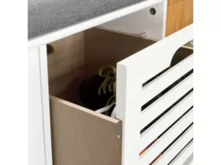 Banc De Rangement Avec Coussin Rembourré Et 2 Cubes, FSR23-K-W -Meilleur Meubles Magasin meuble de rangement 19203883
