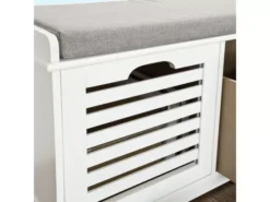 Banc De Rangement Avec Coussin Rembourré Et 2 Cubes, FSR23-K-W -Meilleur Meubles Magasin meuble de rangement 19203885