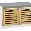 Banc De Rangement Avec Coussin Rembourré Et 2 Cubes Meuble D'Entrée Commode à Chaussure, FSR23-K-WN -Meilleur Meubles Magasin meuble de rangement 19203947