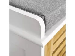 Banc De Rangement Avec Coussin Rembourré Et 2 Cubes Meuble D'Entrée Commode à Chaussure, FSR23-K-WN -Meilleur Meubles Magasin meuble de rangement 19203957
