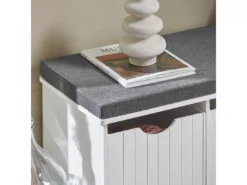 Banc De Rangement Avec 3 Cubes Et Coussin Rembourré Meuble D'Entrée Commode à Chaussure, FSR30-W -Meilleur Meubles Magasin meuble de rangement 19204199