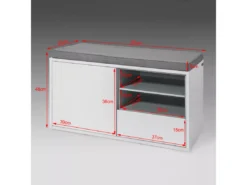Banc De Rangement à Chaussures Avec Coussin Rembourré, Tiroir Et Étagères Meuble D'Entrée, FSR37-W -Meilleur Meubles Magasin meuble de rangement 19204257