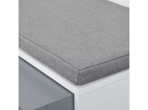 Banc De Rangement à Chaussures Avec Coussin Rembourré, Tiroir Et Étagères Meuble D'Entrée, FSR37-W -Meilleur Meubles Magasin meuble de rangement 19204261