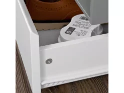 Banc De Rangement à Chaussures Avec Coussin Rembourré, Tiroir Et Étagères Meuble D'Entrée, FSR37-W -Meilleur Meubles Magasin meuble de rangement 19204263