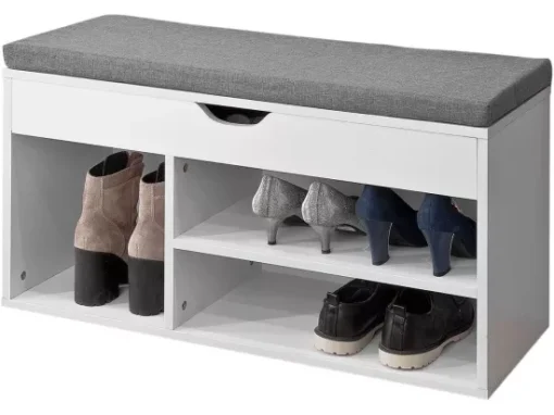 Banc De Rangement à Chaussures Bottes Avec Coussin RembourréMeuble D'Entrée, FSR45-HG -Meilleur Meubles Magasin meuble de rangement 19204293