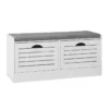 Banc De Rangement à Chaussures Armoire à Chaussures Meuble D'entrée 2 Abattants, FSR62-W -Meilleur Meubles Magasin meuble de rangement 19205259