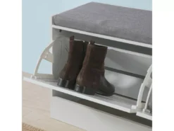 Banc De Rangement à Chaussures Armoire à Chaussures Meuble D'entrée 2 Abattants, FSR62-W -Meilleur Meubles Magasin meuble de rangement 19205265