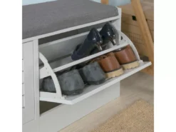 Banc De Rangement à Chaussures Armoire à Chaussures Meuble D'entrée 2 Abattants, FSR62-W -Meilleur Meubles Magasin meuble de rangement 19205271
