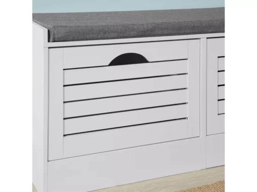 Banc De Rangement à Chaussures Armoire à Chaussures Meuble D'entrée 2 Abattants, FSR62-W -Meilleur Meubles Magasin meuble de rangement 19205273